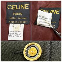 極美品 フランス製 CELINE セリーヌ テーラードジャケット 黒 金ボタン 44(L) ウール レディース ビンテージ 当時物_画像10