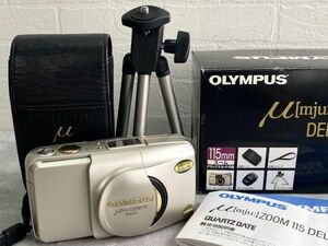 OLYMPUSオリンパス μ zoom 115 DELUXE コンパクトフィルムカメラ/パノラマズーム途中切換可能 *通電確認のみ*ジャンク扱い*長期保管品