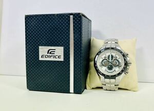 1円〜 CASIO EDIFICE EF-554DJ メンズ 腕時計 クォーツ クロノグラフ 箱 コマ付 まとめて カシオ エディフィス 純正ベルト 多層文字盤