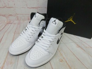 箱有 NIKE ナイキ AIR JORDAN 1 MID エアジョーダン スニーカー DQ8426-132 ホワイト ブラック 27.0cm 991776973