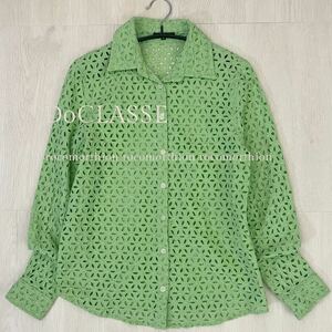 ドゥクラッセ DoCLASSE 涼し気な カットワーク 刺繍 ブラウス シャツ 羽織りにも◎ 紫外線対策 温度調節 