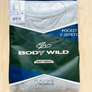 BODY WILD Tシャツ　ヘビーウェイト　ポケット付き　メンズ Lサイズ グレーモク グンゼ　シンプル 綿100% 送料込