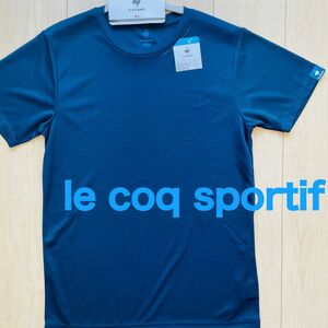 ルコック le coq sportif 半袖インナー　丸首　Mサイズ　ネイビー系　メンズ　1枚　シンプル　送料込み