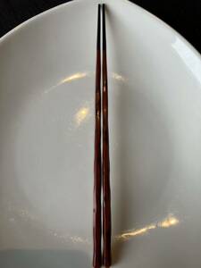  палочки для еды 10 сервировочный поднос комплект корень . краска 23.5cm сделано в Японии PBT полимер краска палочки для еды сделано в Японии посудомоечная машина соответствует тонкий шестиугольник один меч гравюра б/у прекрасный товар 