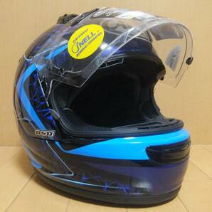 中古 Arai アライ クアンタム-Ｊ スティング QUANTUM-J STING 青/ブルー サイズM(57・58cm) フルフェイス ヘルメット グラフィックモデルの画像10