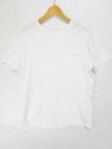 【送料込】 PRADA プラダ 【メンズ】 ウエアー Ｔシャツ ホワイト 白 無地 コットン 綿100% クルーネック sizeＭ ハイブランド/959113