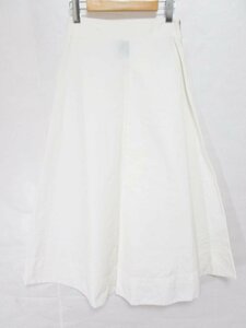 【送料込】 ATON エイトン スカート ホワイト 白 無地 綿 麻 絹 Front tacked skirt SKAGBM0301 定価42,900円 日本製 size01 S/959293