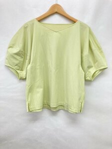 [ including carriage ] ROPE' Rope cut and sewn green yellow green plain cotton . soft sleeve V neck side slit made in Japan size38 M carrier /959436