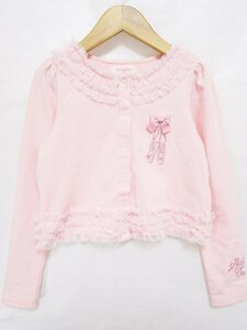 [ включая доставку ][ Kids / ребенок ] ShirleyTemple Shirley Temple кардиган 130cm персик цвет розовый хлопок хлопок . оборка девочка /n472563