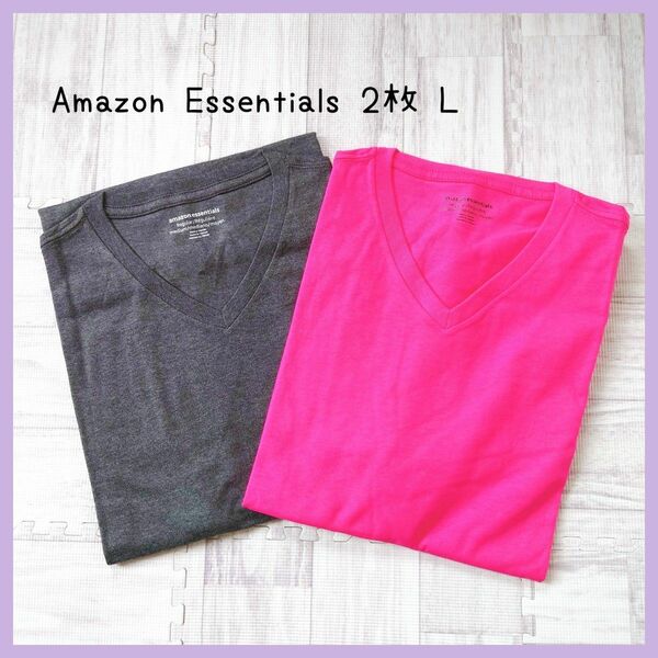 新品 Amazon 2枚組 Tシャツ Vネック レギュラーフィット 半袖 メンズ 無地