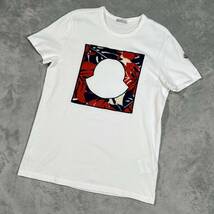 1円　極美品　MONCLER モンクレール　マグリア　半袖　Tシャツ 半袖Tシャツ Mサイズ ビッグロゴ 白 ホワイト _画像1