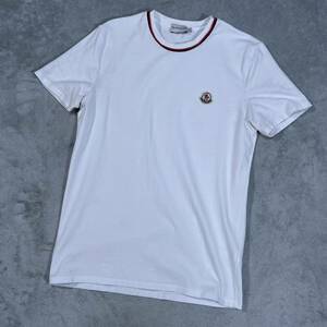 1円　極　美品　MONCLER モンクレール　マグリア　半袖　Tシャツ 半袖Tシャツ Sサイズ　白 ホワイト ストレッチ素材