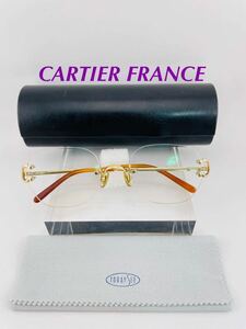 Qa08 CARTIER France made two-point high class brand Vintage karu Tey e glasses frame C-DECO beautiful goods popular 