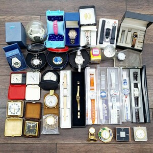 箱付き 腕時計 まとめて CASIO Baby-G SEIKO CITIZEN Swatch ANNE KLEIN 置時計 トラベルウォッチ WAKO Maruman 懐中時計 時計 他 大量 WK