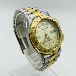 130 SEIKO ALBA セイコー アルバ 腕時計 時計 クオーツ クォーツ カレンダー付き 3針 AQUA GEAR アクアギア 121643 20BAR V348-6A50 AM