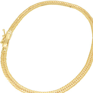 K18YG 12 surface Triple flat bracele 17cm 4.8g B!ki partition 18 gold yellow gold! translation have special price free shipping goods can be returned 