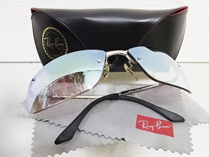 廃盤 美品 RAYBAN RB3183 TOPBAR 003/Z1 青 ブルーグラディエントミラー グラデーション レイバン サングラス B'z 稲葉 佐藤琢磨 3186 3179