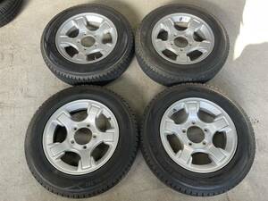 ジムニー着用アルミ　冬タイヤ4本セット ダンロップ　WINTERMAXX SJ8 175/80R16×5.5J PCD139.7 5穴 オフセット22ハブ径110