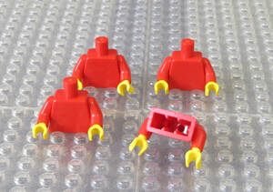* Lego ∥LEGO[ простой торс ( ребра нет )/ красный 4 шт ]#973c02* стандартный товар [R89209]