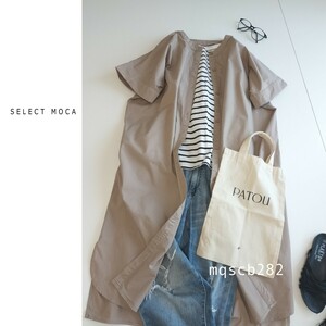 セレクトモカ select MOCA コットン100 バンドカラー オーバーサイズ シャツ ワンピース size F