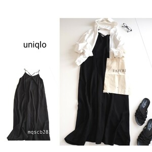 ユニクロ uniqlo キャミワンピース size L 黒