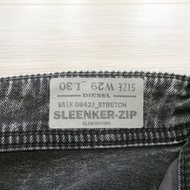 DIESEL SLEENKER-ZIP SLIM SKINNY 0842J STRETCH ディーゼル ストレッチ スリム スキニー デニム ジップ加工 ブラック W29L30_画像7