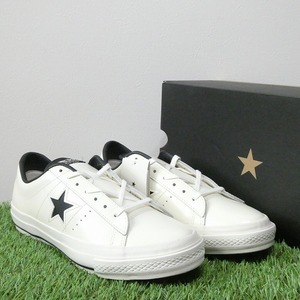 CONVERSE ONE STAR Converse one Star leather white / black 1C1256 US8 26.5cm unused 