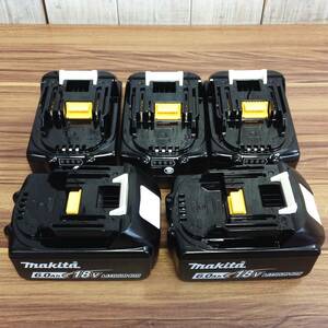 【RH-8964】未使用 makita マキタ 純正 18V バッテリー BL1860B 6.0Ah 5個セット 急速充電対応 雪マーク有 箱無し