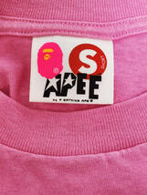 APEE by A BATHING APE レディース　ロゴ Tシャツ 半袖 ピンク エイプ　エイピーバイアベイシングエイプ_画像3