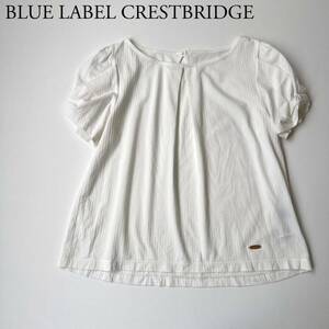 BLUE LABEL CRESTBRIDGE ブルーレーベルクレストブリッジ Burberry ロゴプレート 刻印ゴールドパーツ カットソー Tシャツ プルオーバー