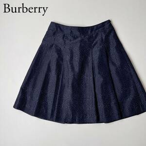 美品 BURBERRY LONDON バーバリーロンドン フレアスカート 膝丈スカート　プリーツ 日本製　レディース