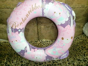 u0520-11 used swim ring Sanrio bonbon ribbon 60cm air vinyl empty bi