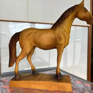 木彫り　日高馬 オブジェ 彫刻　　　　　N-9
