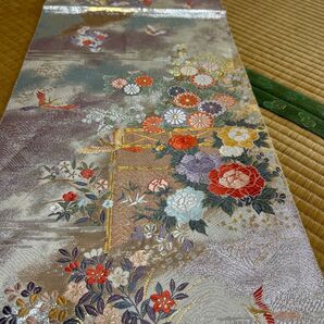 袋帯 シルバー系 N-48