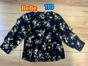 110サイズ　BeBe 花柄ブラウス カットソー