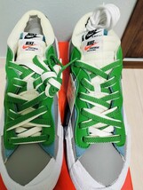 新品！タグ 箱付き！sacai × Nike Blazer Low Classic Green　ナイキ　サカイ　ブレーザー　グリーン　スニーカー　_画像3