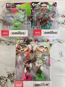 新品　amiibo スプラトゥーン　イカ　イイダ　アオリ/ホタル　セット