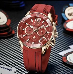 # LIGE 腕時計 メンズ スポーツ シリコンバンド おしゃれ ブランド クォーツ ストップウォッチメンズ腕時計 海外ブランド