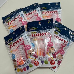 6袋　こどもデンタルフロス　フロッシー　フロッシィ　FLOSSY!　キシリトール　子供　フロス