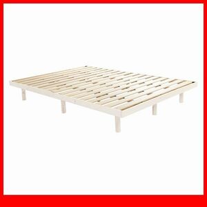  bed * height 3 -step adjustment with legs natural tree rack base bad double / Northern Europe interior pine material low ho rumarutehido/ new goods / white woshu/a4