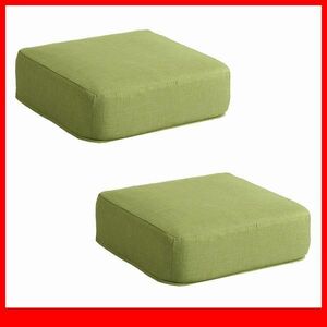  cushion * cover ring low repulsion cushion 2 piece zabuton / laundry possible pillowcase rectangle / simple peace .../ thickness 16cm/ made in Japan / green /a5