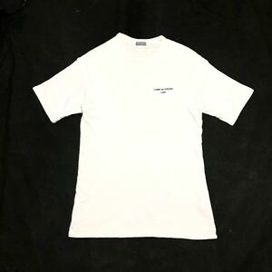 90’s/COMME des GARCONS HOMME/Logo Print S/S Tee/Wrinkled Fabric/White/コムデギャルソンオム/ロゴプリント半袖Tシャツ/タテジワ加工