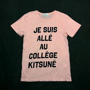 MAISON KITSUNE/Crew Neck Short Sleeve Tee/JE SUIS ALLE AU COLLEGE/Heather Light Pink/Small/メゾンキツネ/半袖Tシャツ/霜降りピンク