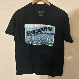  90s USA Lサイズ 古着 Tシャツ the tragically hip SASKADELPHIA ビンテージ vintage BLACK K0522