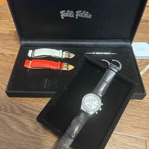 Folli Follie 腕時計　1円スタート　フォリフォリ替えベルト、ベゼル、工具セット 専用ケース付