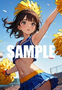 【アートイラスト】ai 美女 美少女 ポスター 2次元 アニメ 高画質 同人 漫画 チアリーダー 美尻 写真光沢紙 A4サイズ 00199