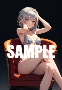 【一点物 アートイラスト】ai 美女 美少女 ポスター 2次元 アニメ 高画質 同人 漫画 ランジェリー 美脚 光沢紙 A4サイズ 00296