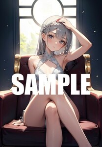 【一点物 アートイラスト】ai 美女 美少女 ポスター 2次元 アニメ 高画質 同人 漫画 ランジェリー 美脚 光沢紙 A4サイズ 00289