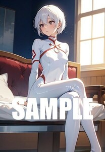 【一点物 アートイラスト】ai 美女 美少女 ポスター 2次元 アニメ 高画質 同人 漫画 プラグスーツ 美脚 光沢紙 A4サイズ 00283