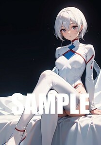 【一点物 アートイラスト】ai 美女 美少女 ポスター 2次元 アニメ 高画質 同人 漫画 プラグスーツ 美脚 光沢紙 A4サイズ 00273